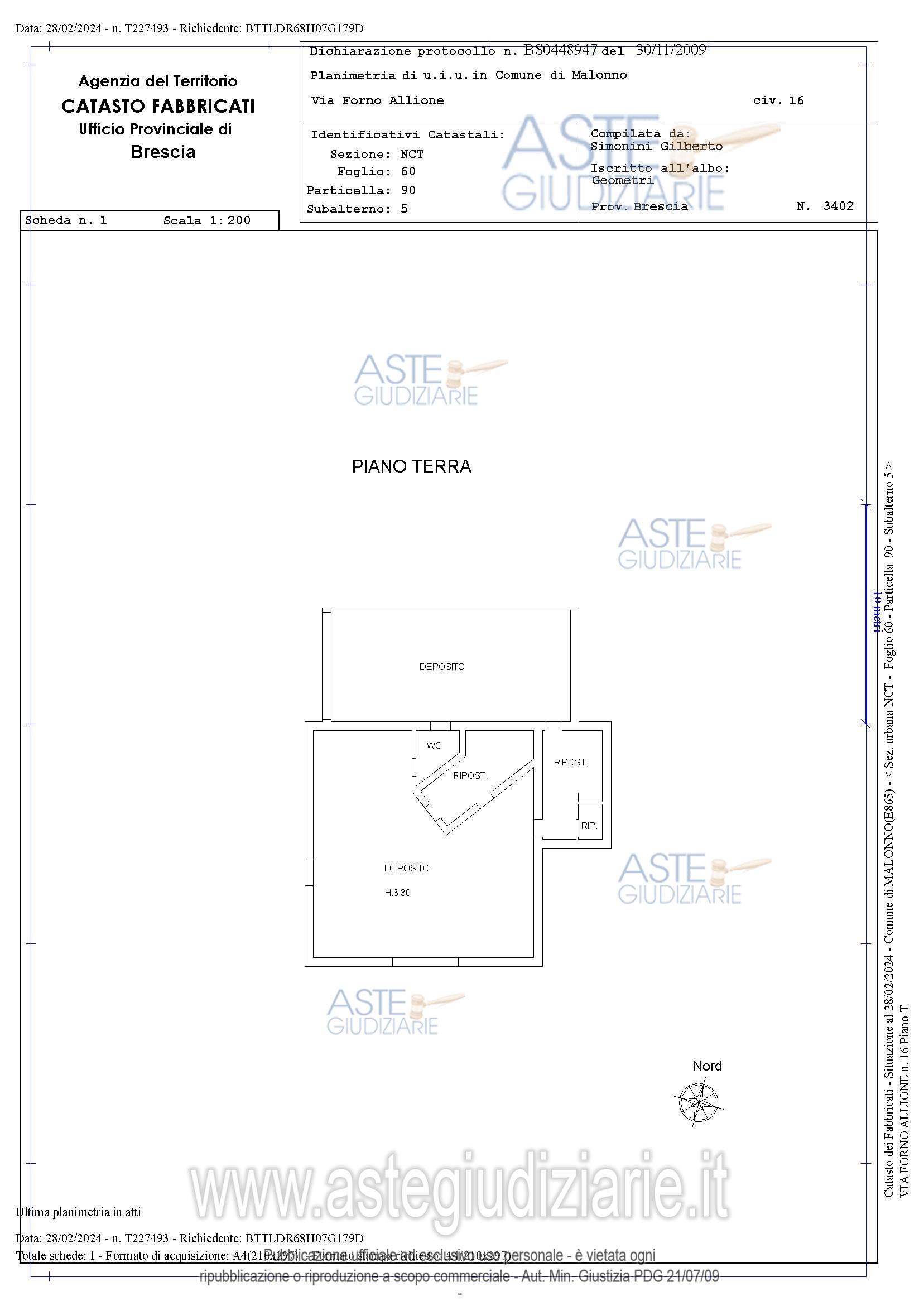Planimetria del bene