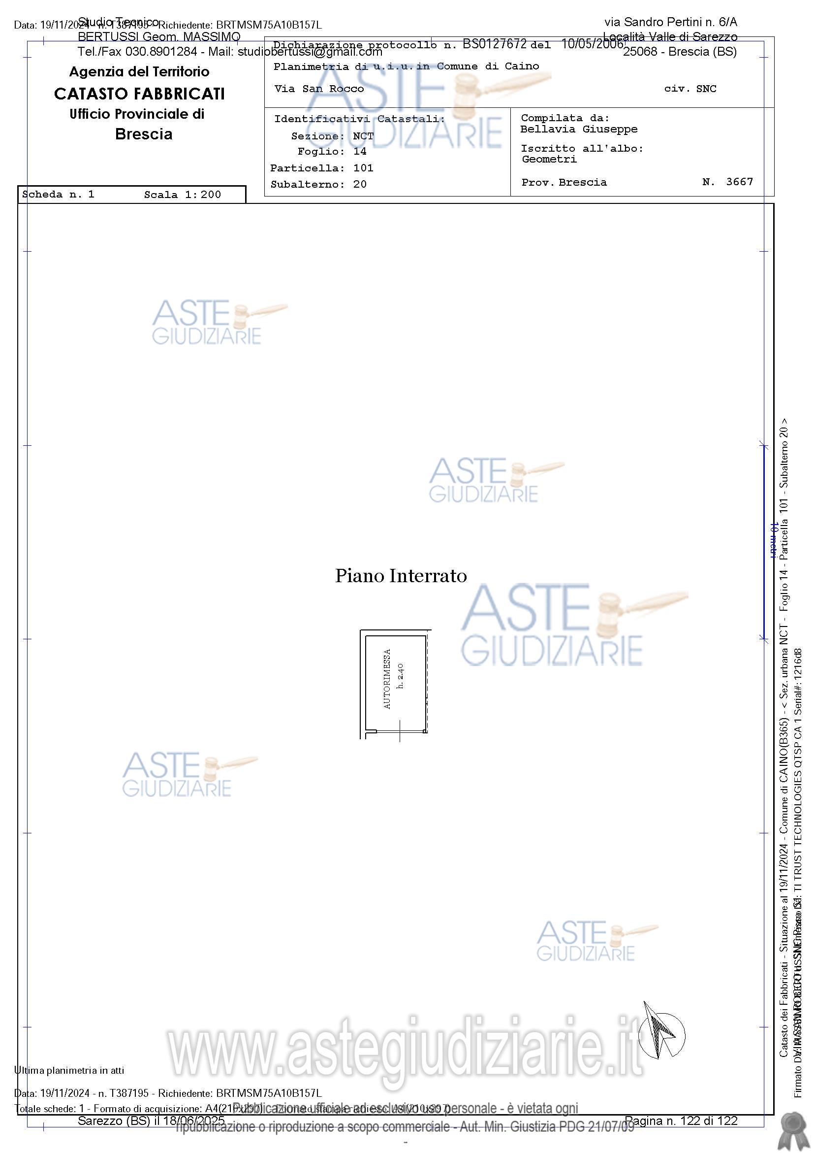 Planimetria del bene