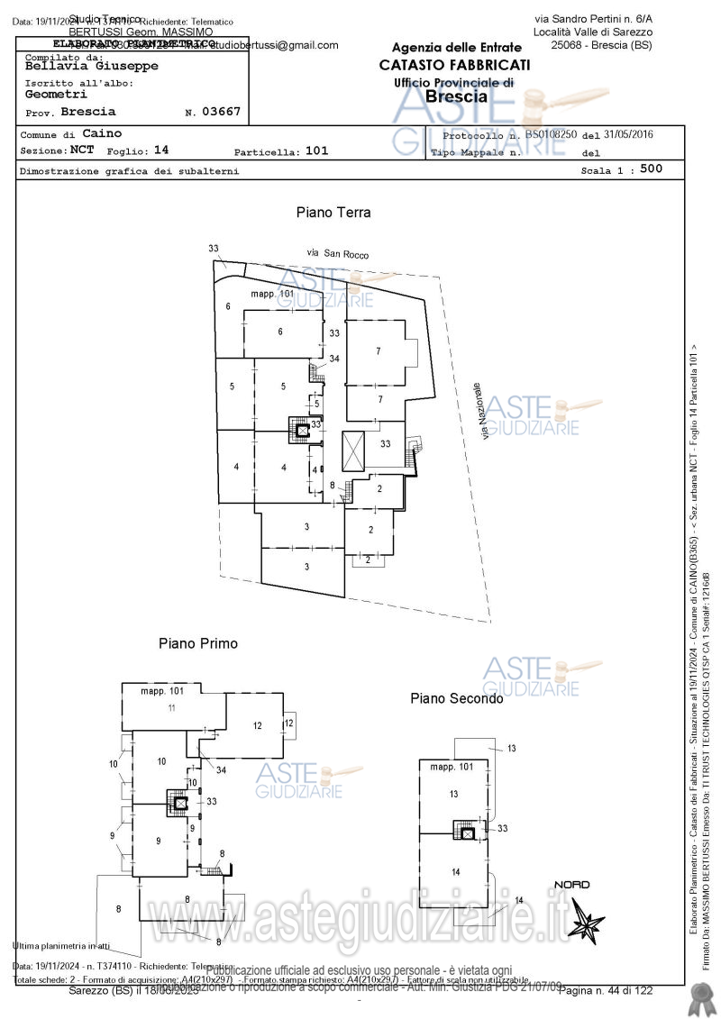 Planimetria del bene