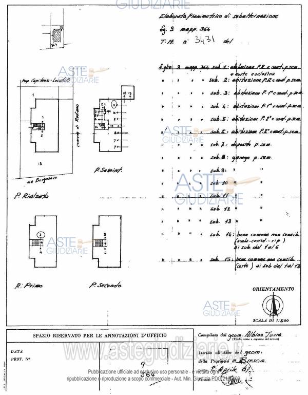 Planimetria del bene