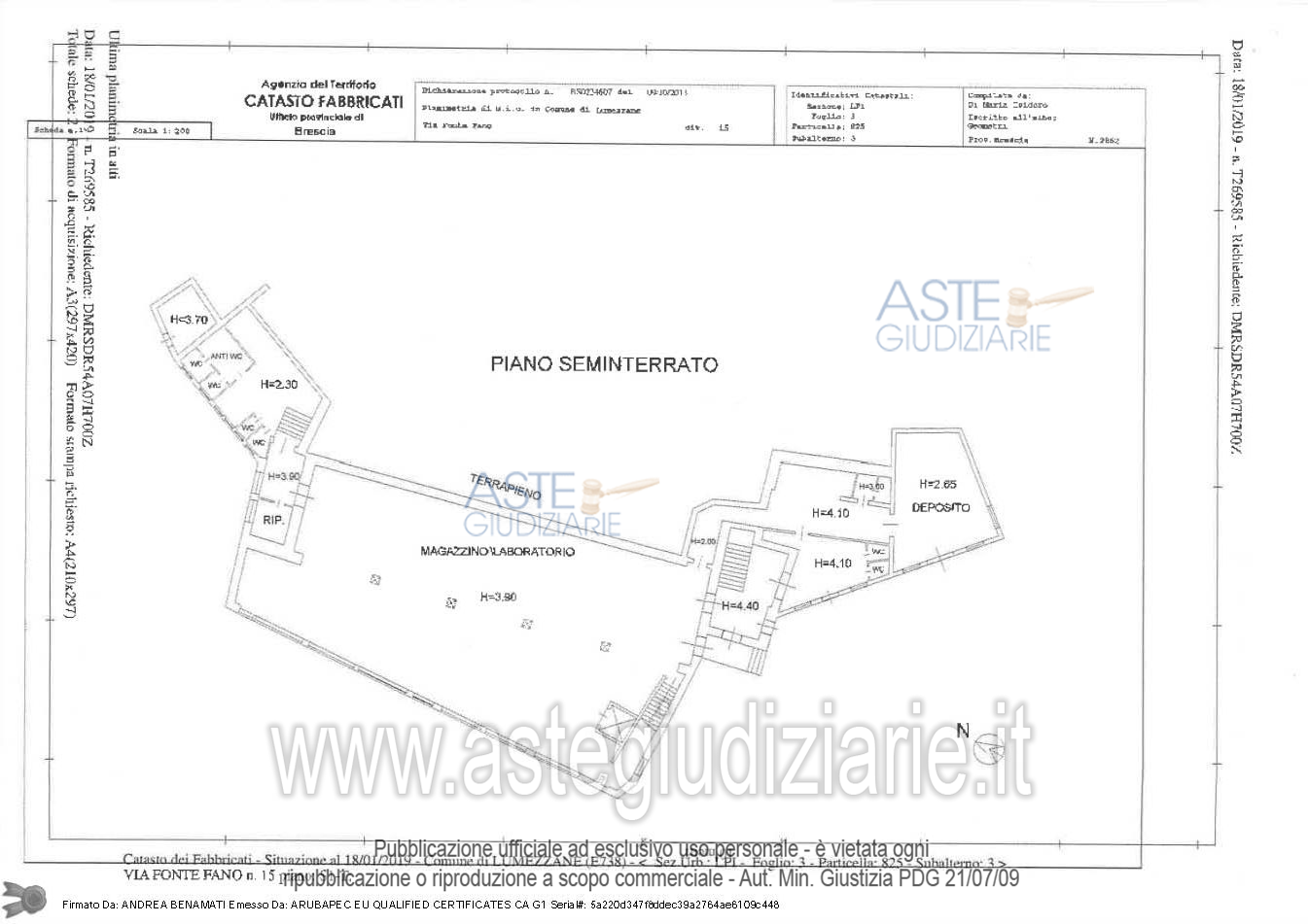 Planimetria del bene