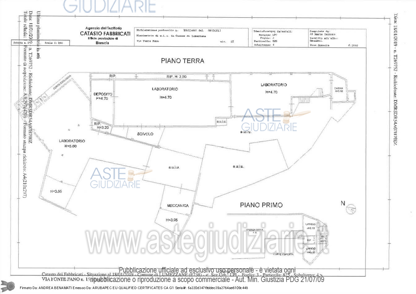 Planimetria del bene