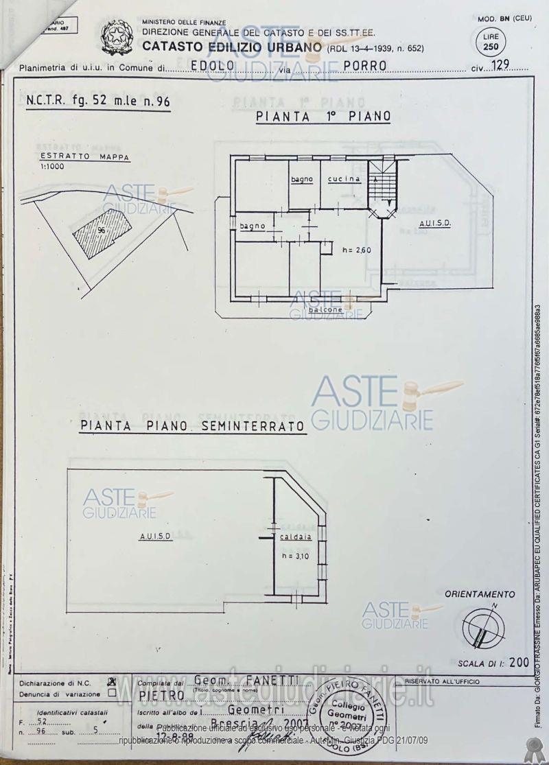 Planimetria del bene