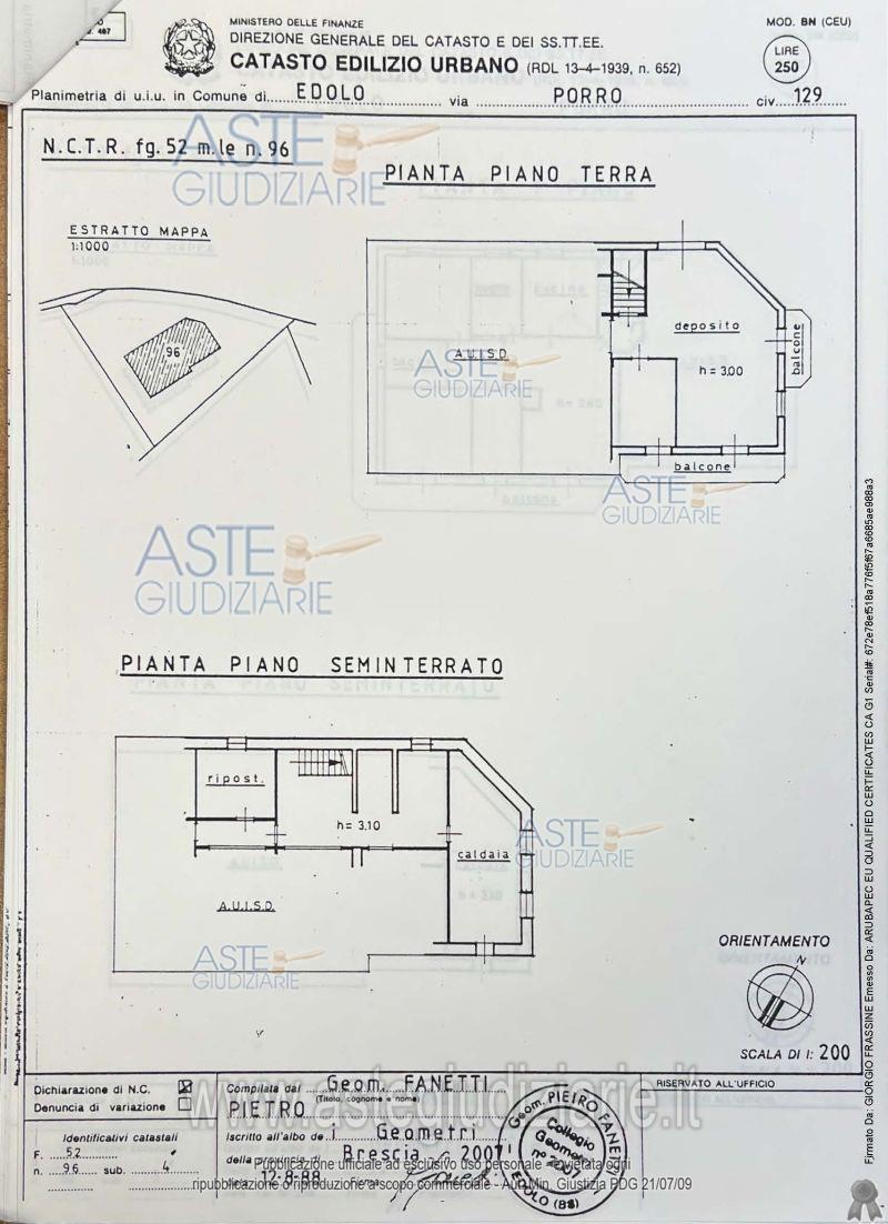 Planimetria del bene
