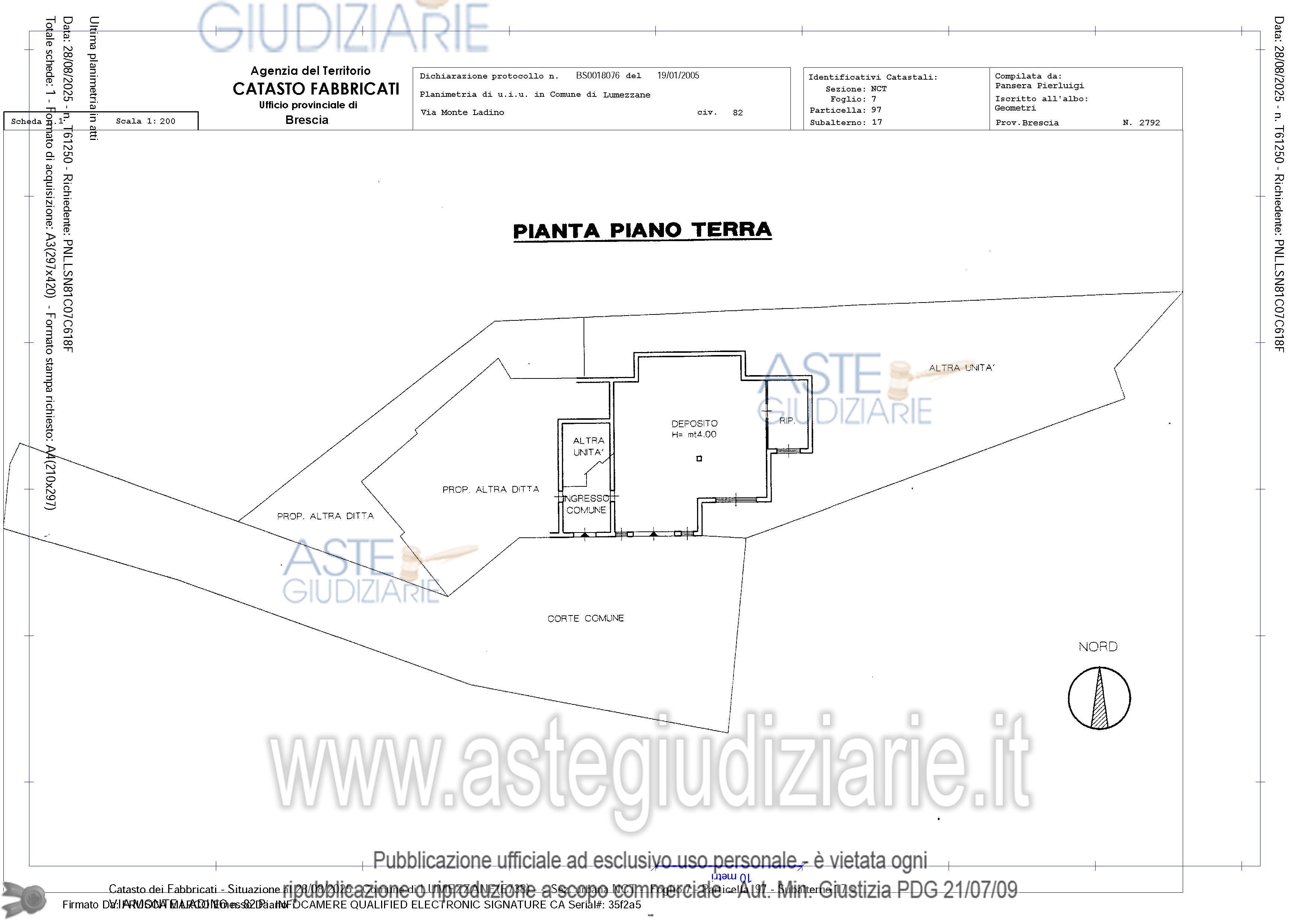Planimetria del bene