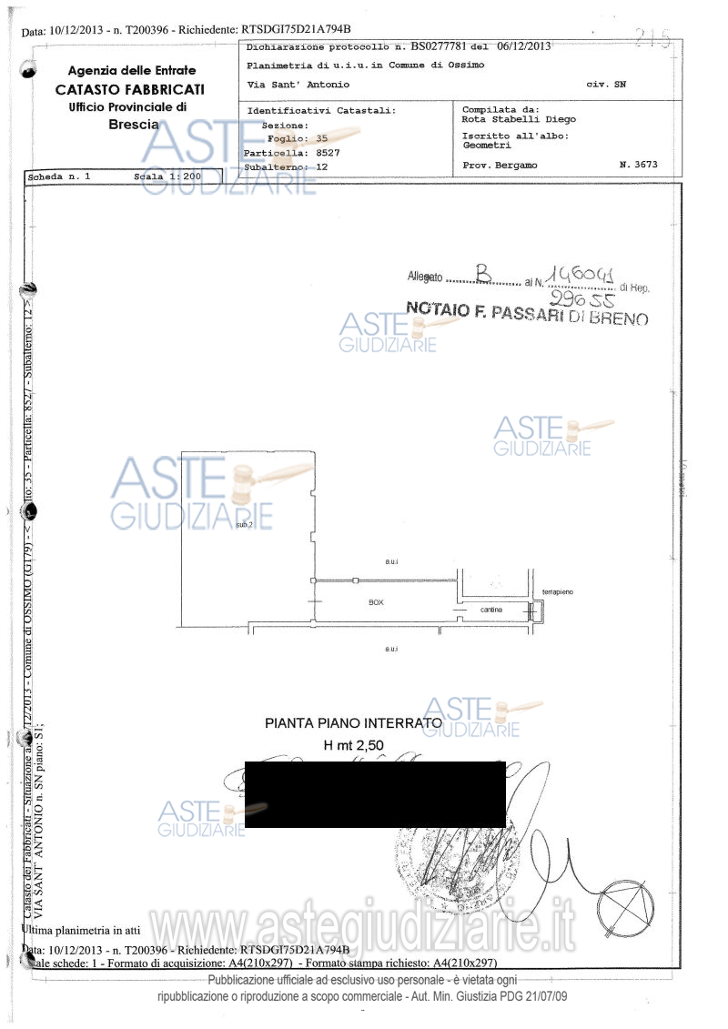 Planimetria del bene