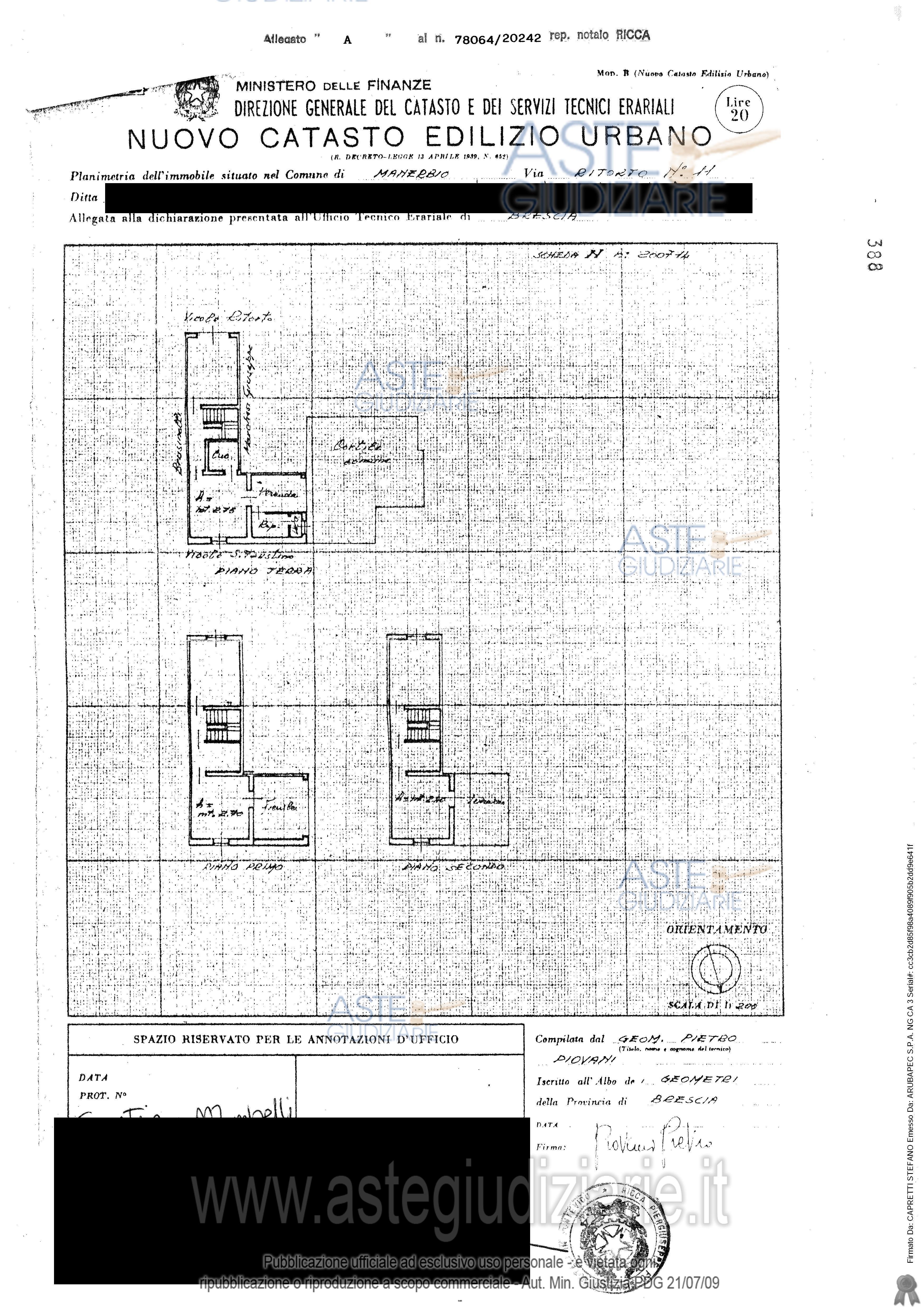 Planimetria del bene