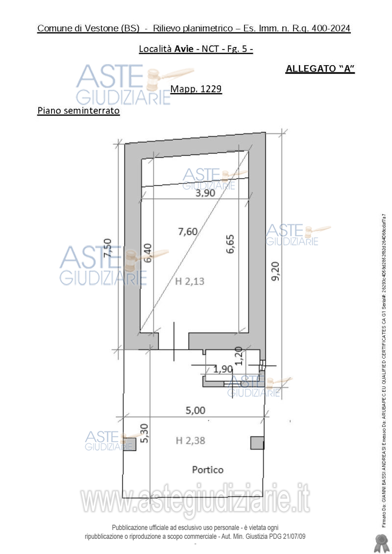 Planimetria del bene
