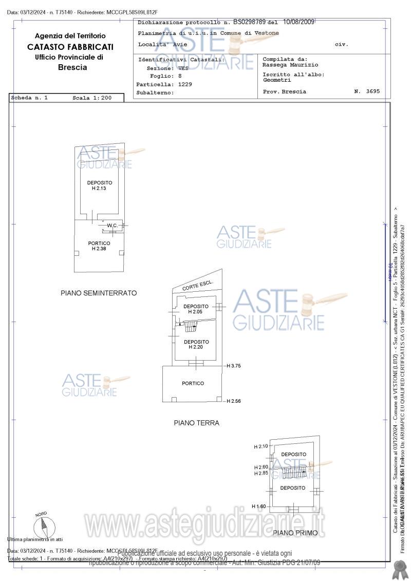 Planimetria del bene