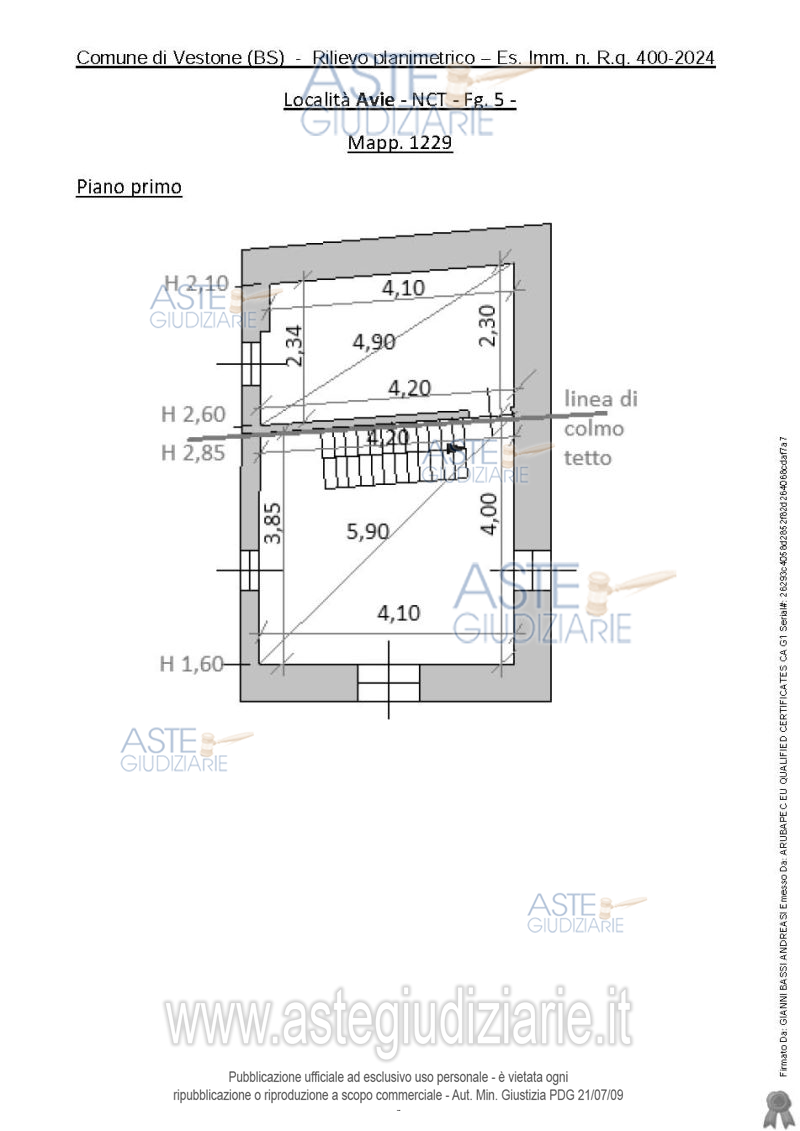 Planimetria del bene