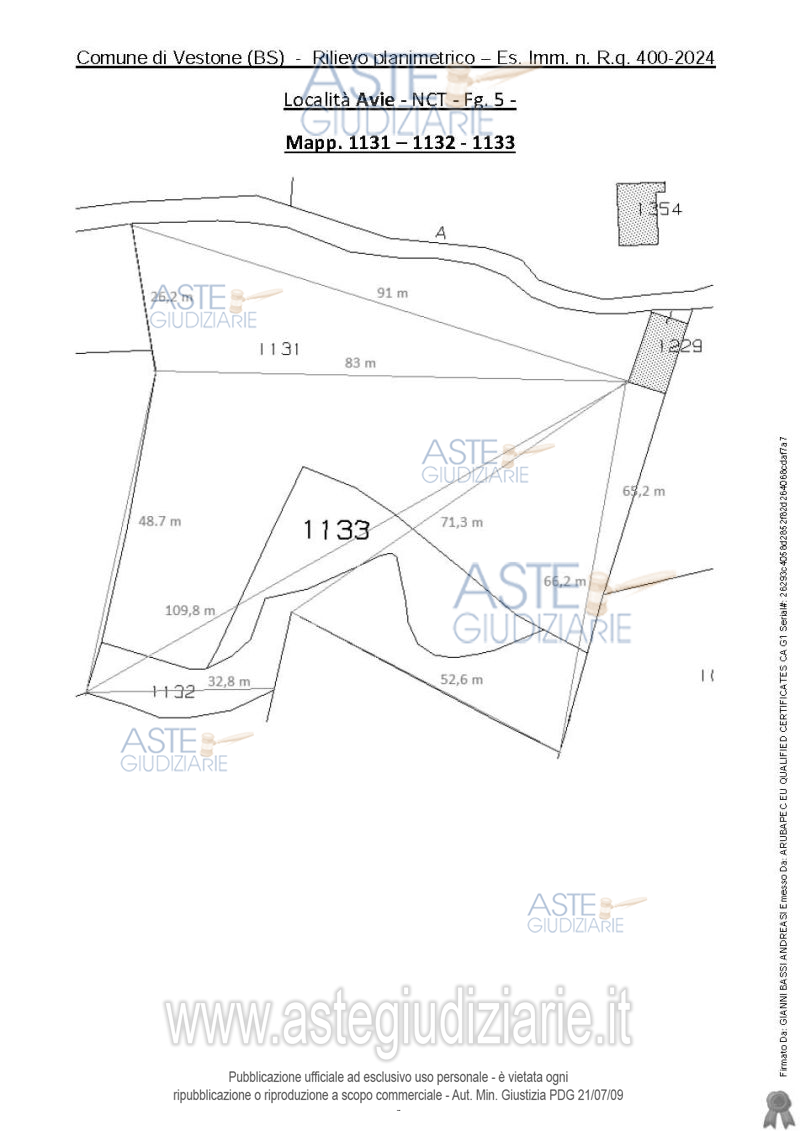 Planimetria del bene