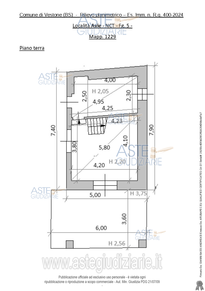 Planimetria del bene