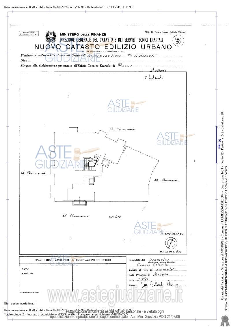 Planimetria del bene