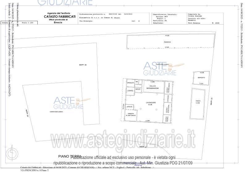 Planimetria del bene