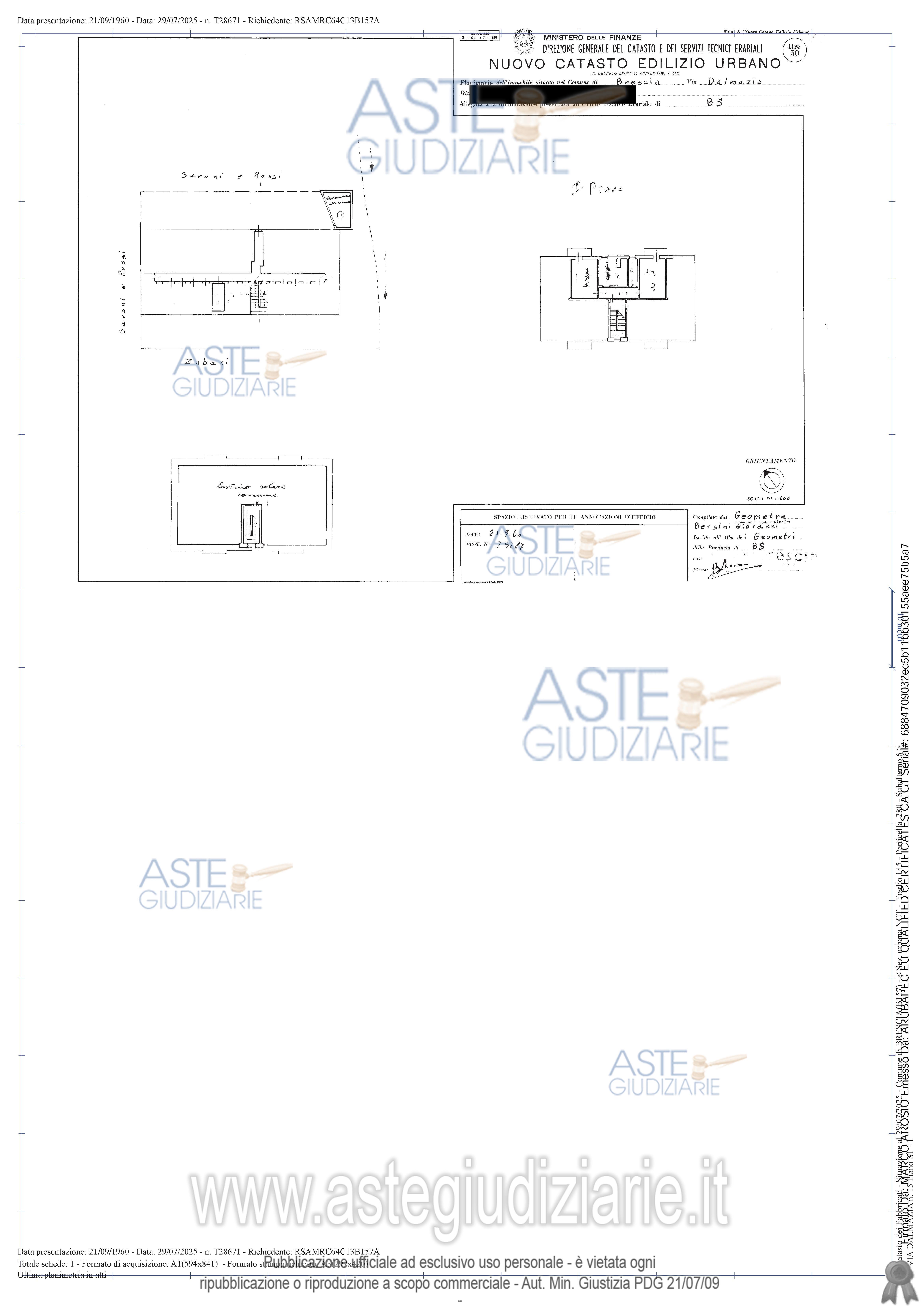 Planimetria del bene