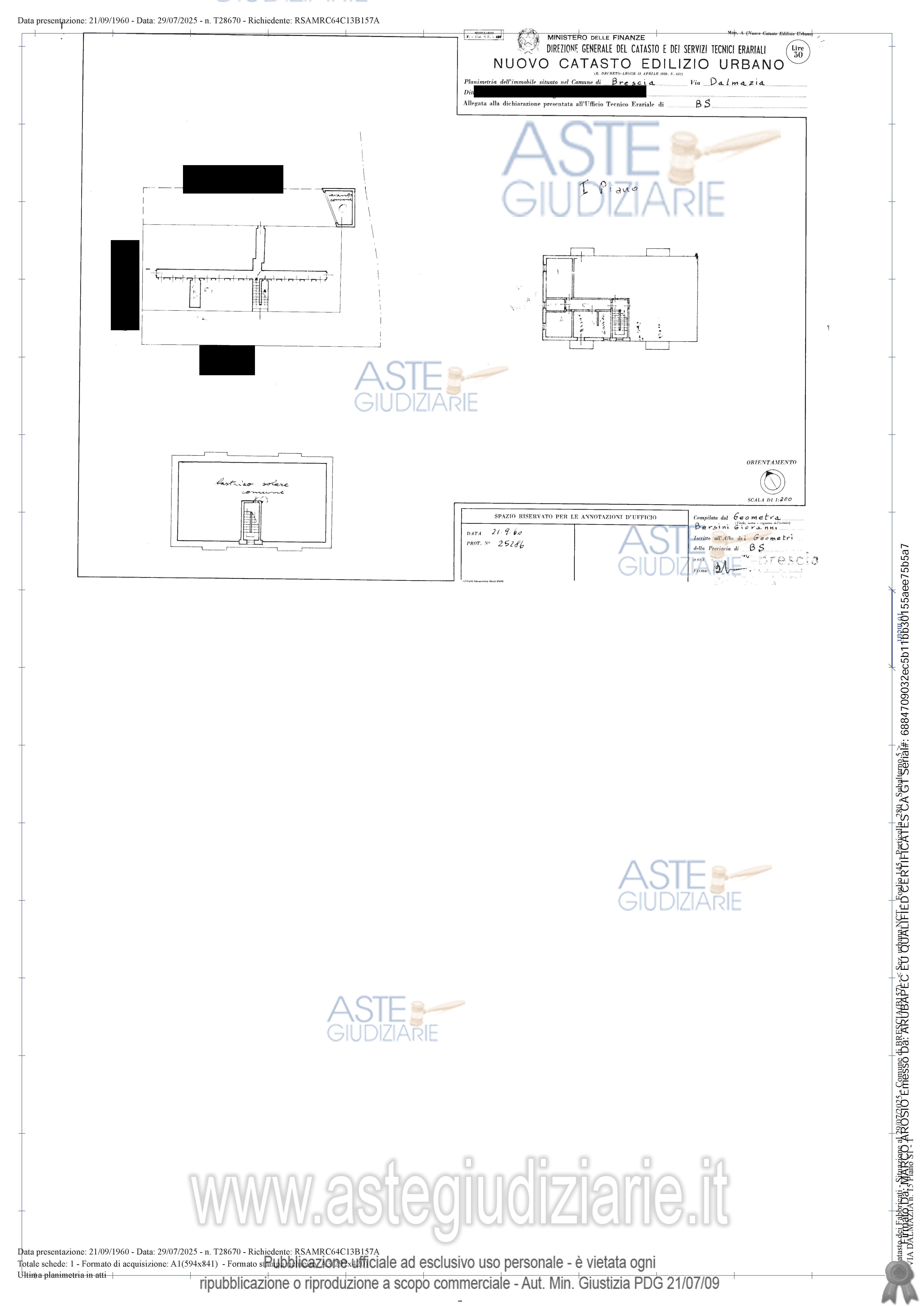 Planimetria del bene