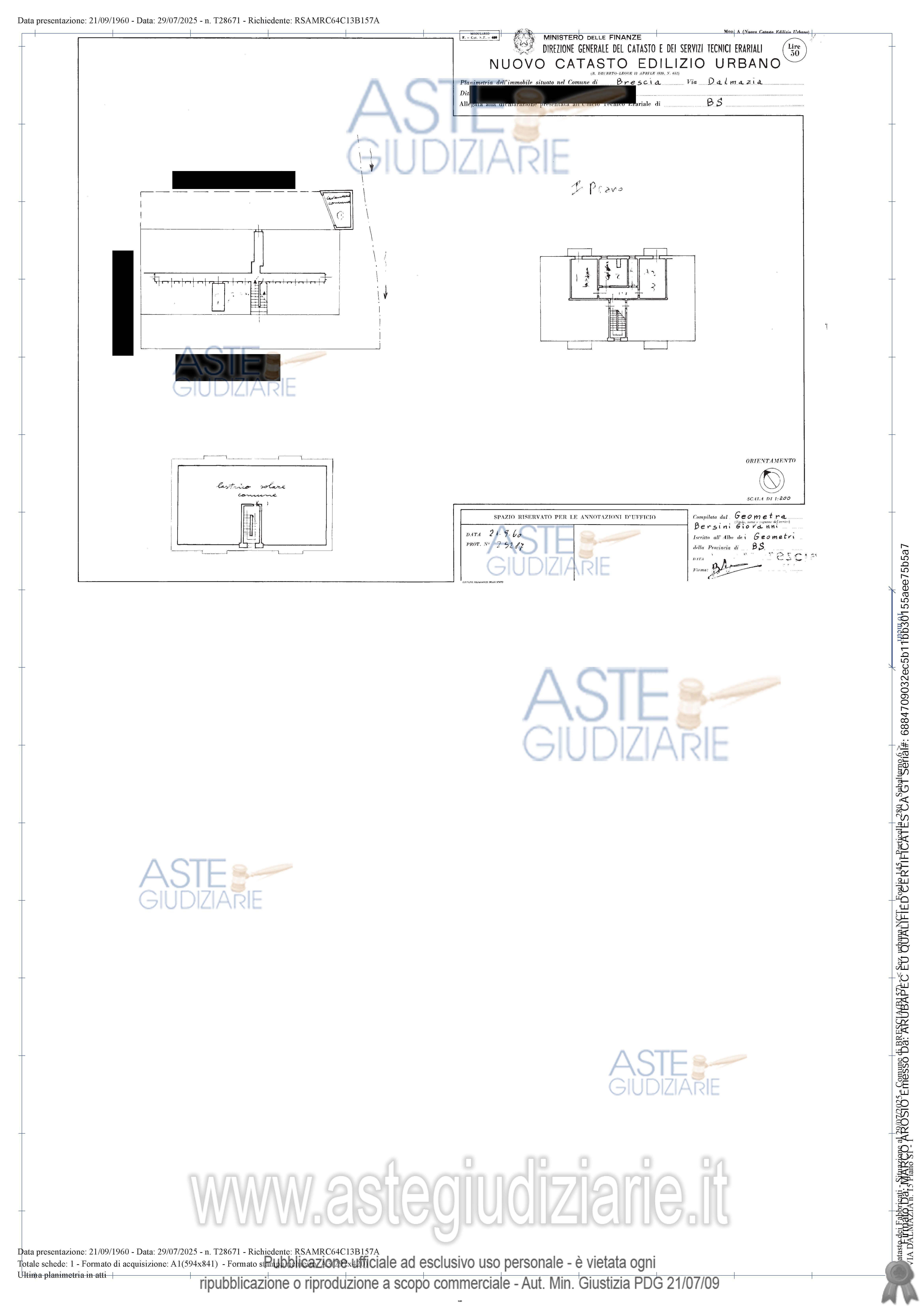 Planimetria del bene