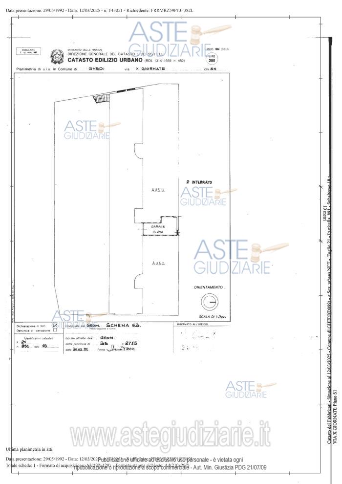 Planimetria del bene