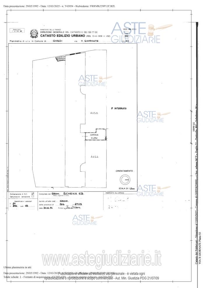 Planimetria del bene