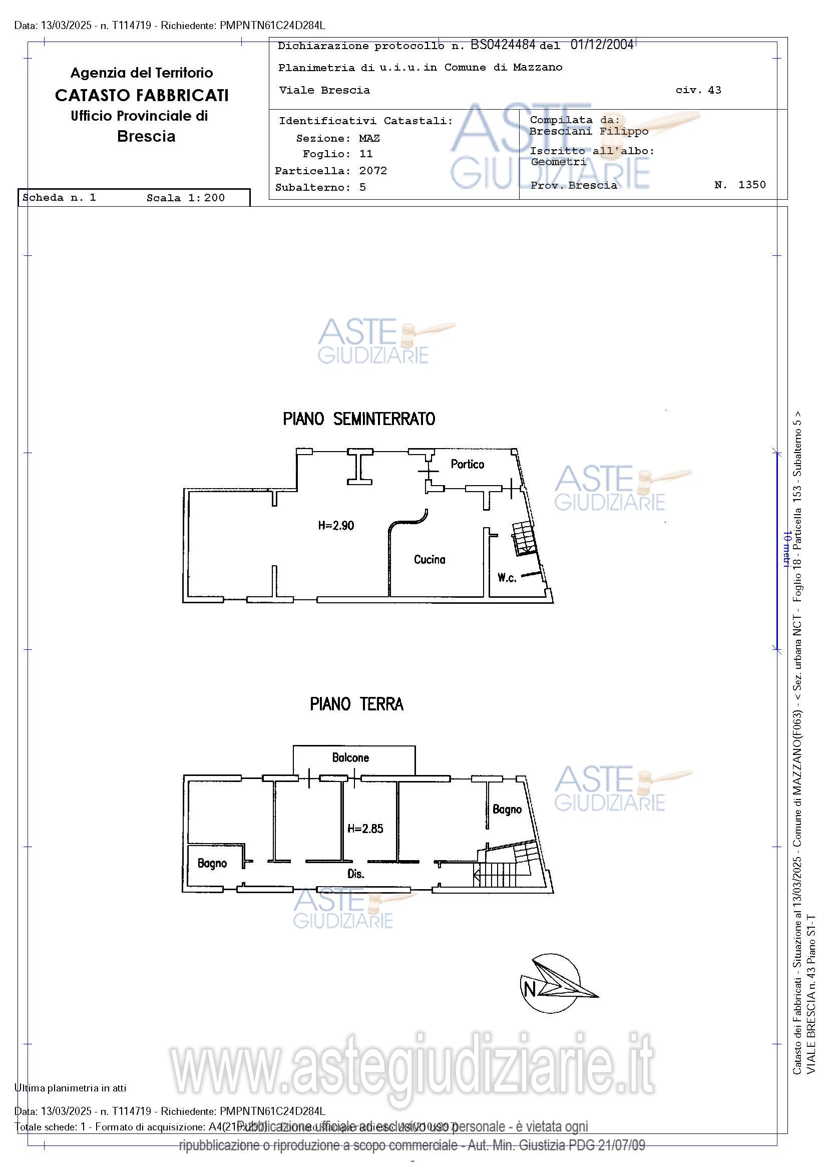 Planimetria del bene