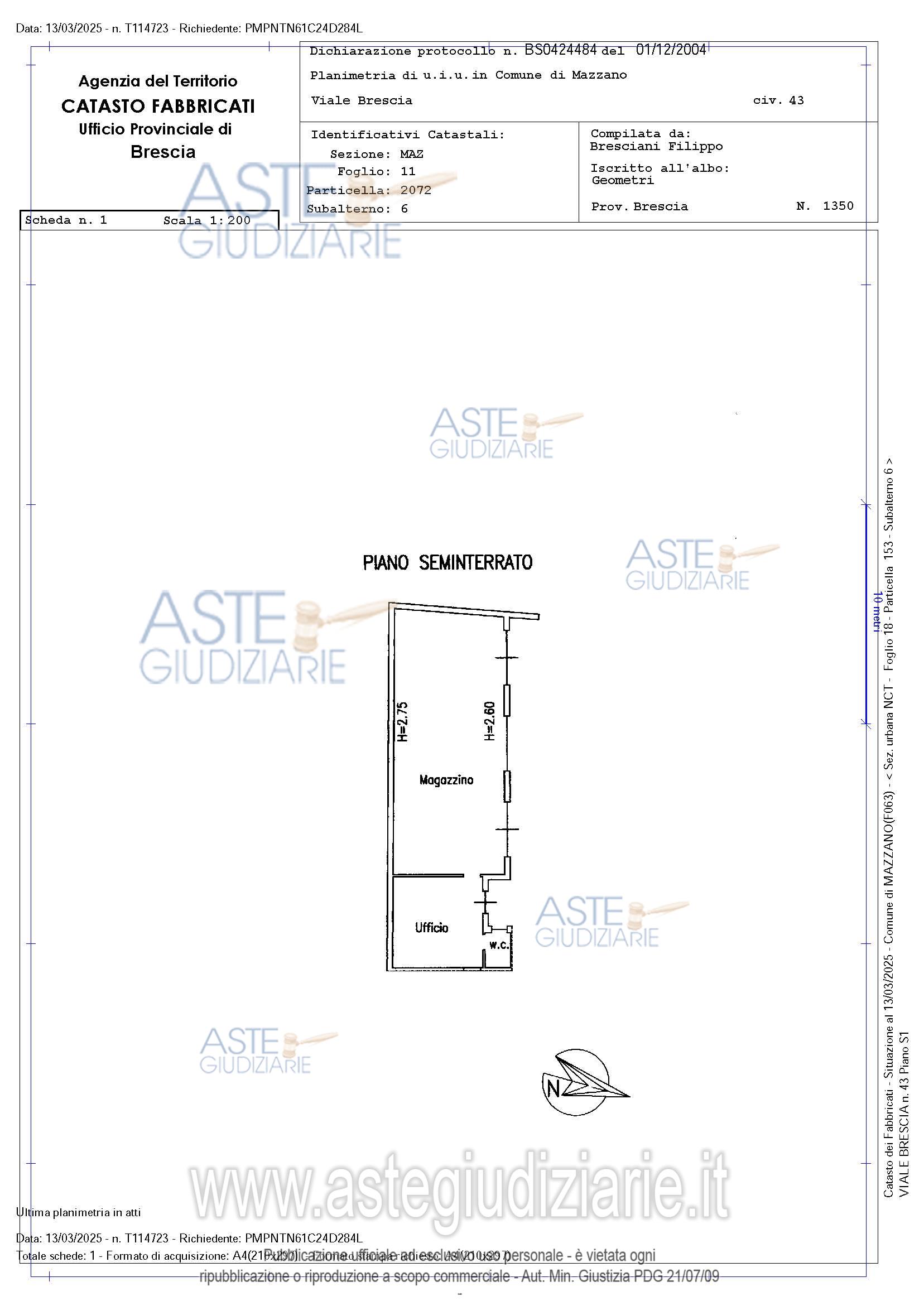 Planimetria del bene