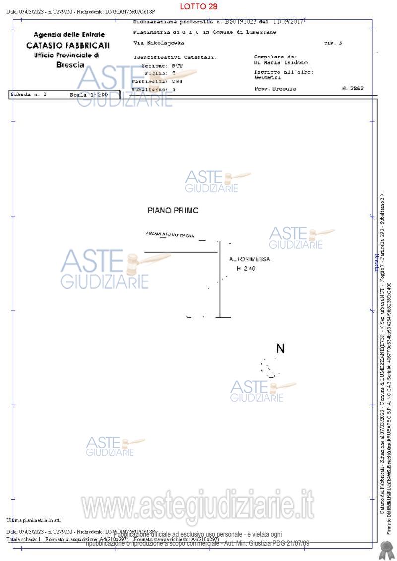 Planimetria del bene