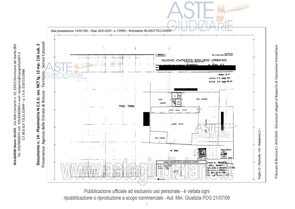 Planimetria del bene