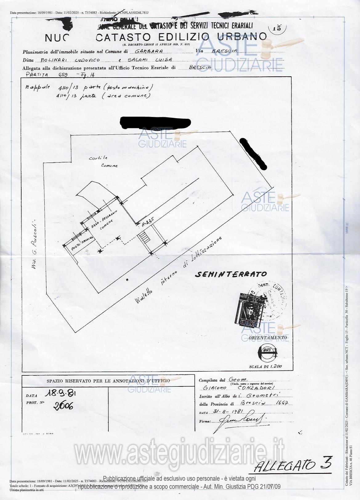 Planimetria del bene