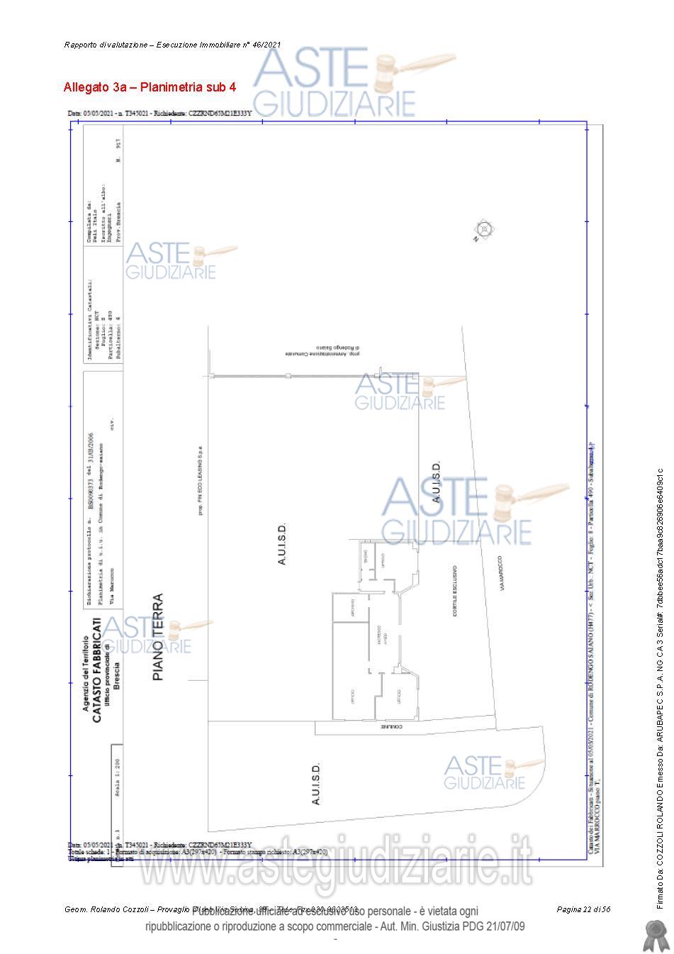 Planimetria del bene