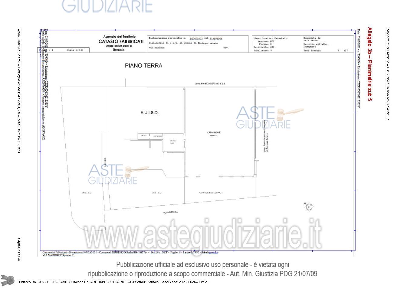 Planimetria del bene