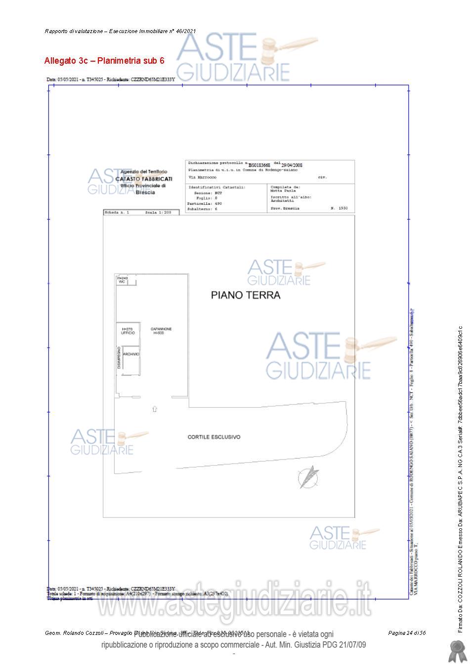 Planimetria del bene