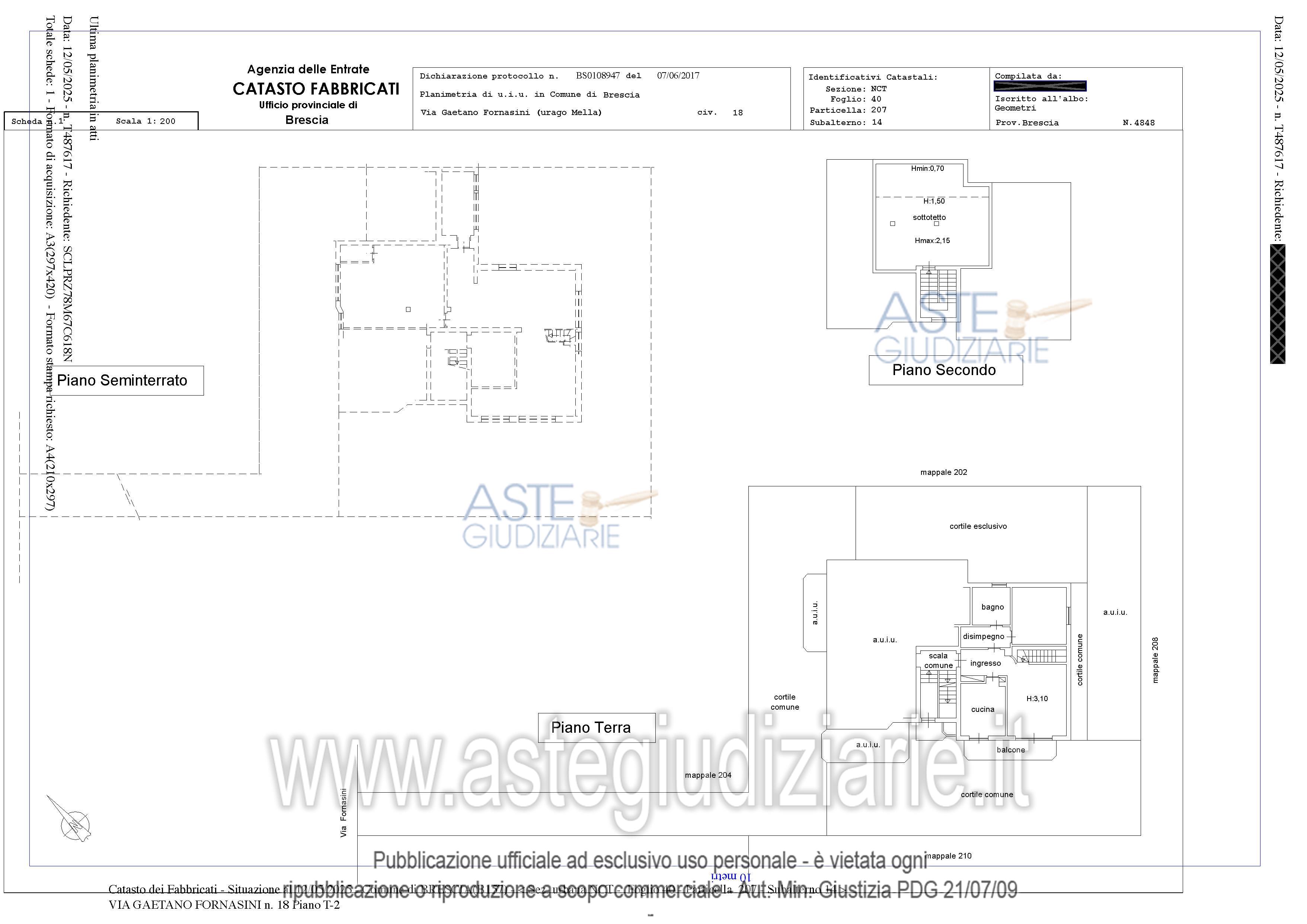 Planimetria del bene