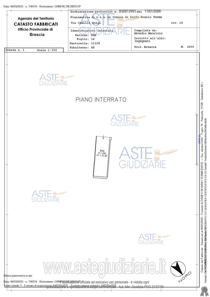 Planimetria del bene