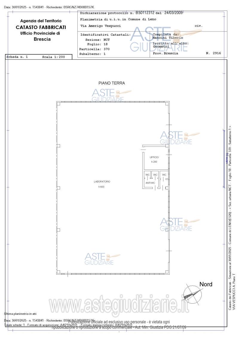 Planimetria del bene