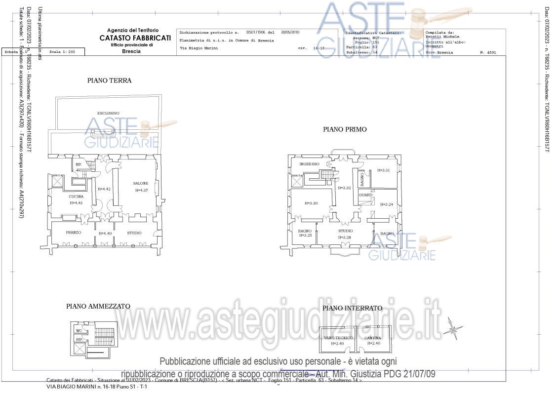 Planimetria del bene