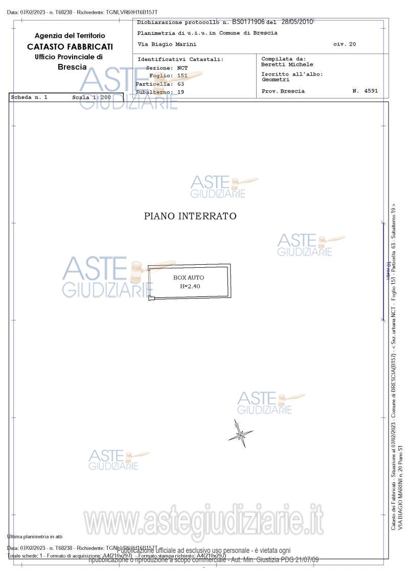 Planimetria del bene
