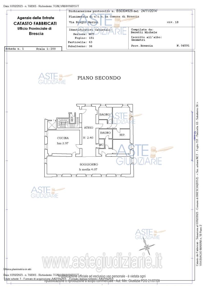 Planimetria del bene