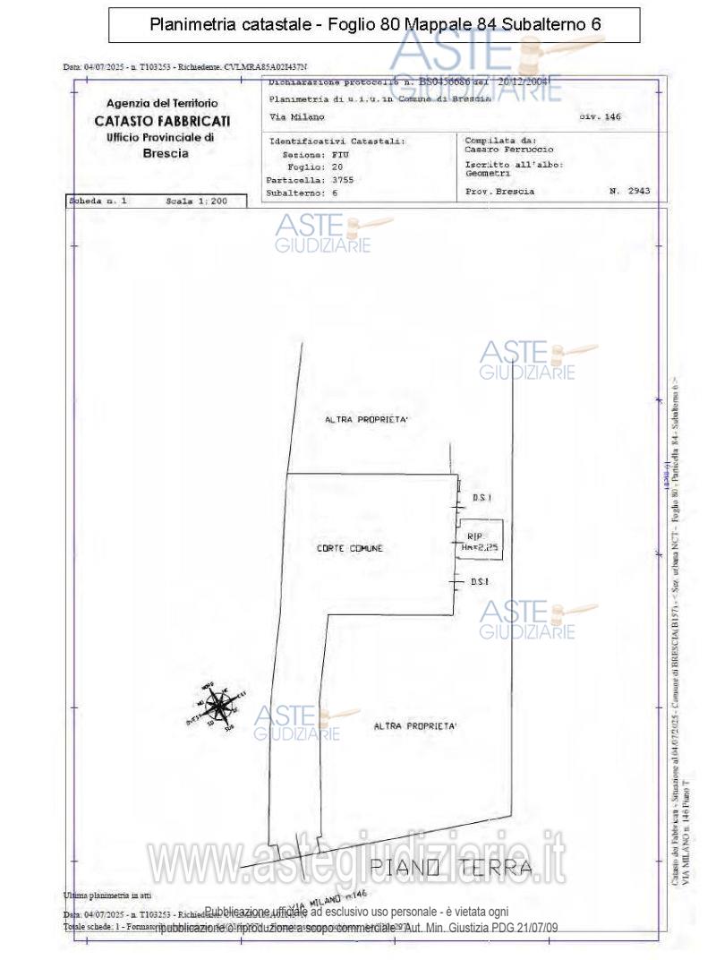 Planimetria del bene