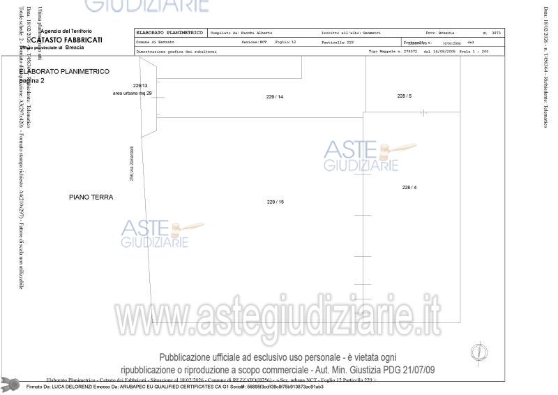 Planimetria del bene