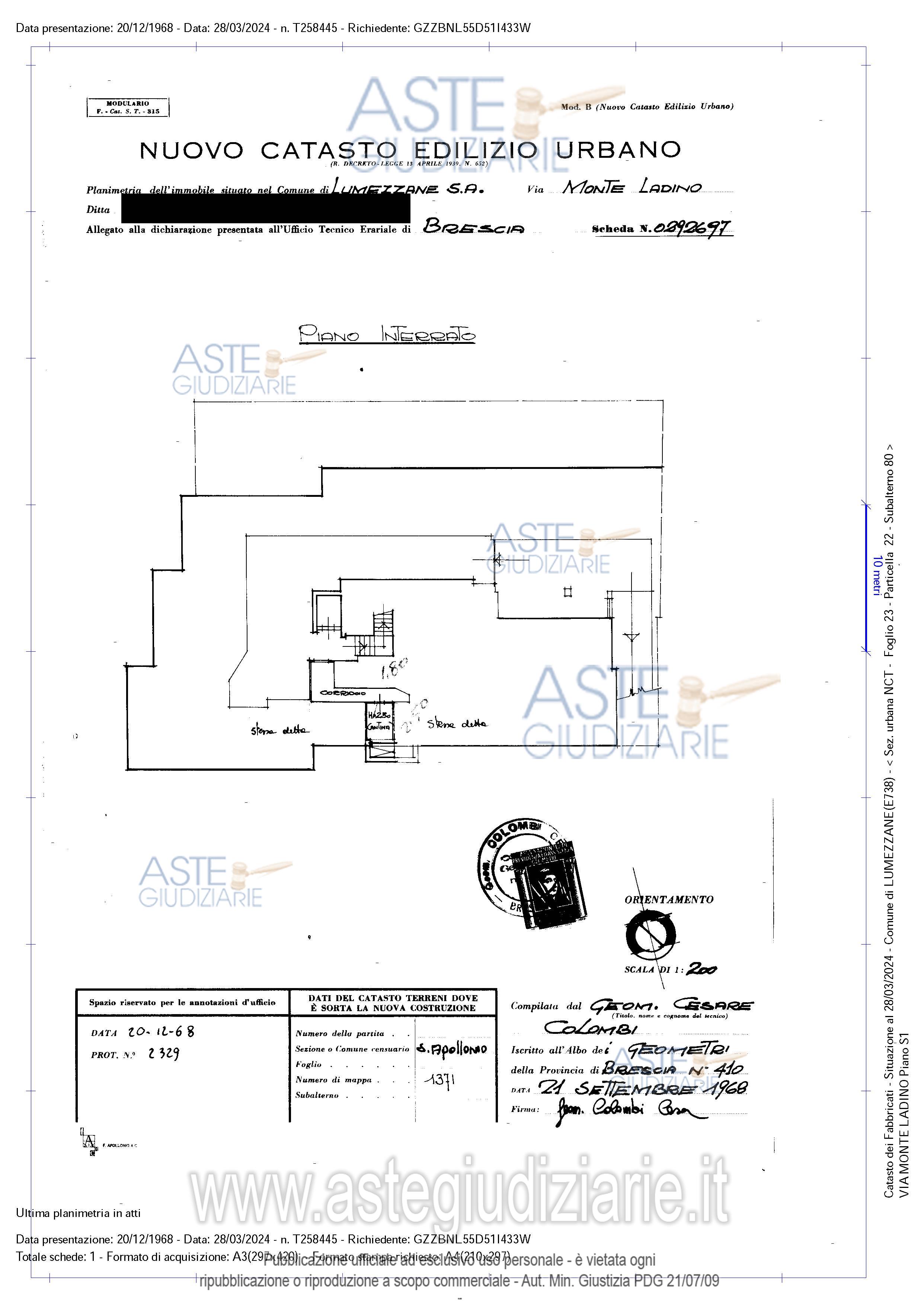 Planimetria del bene