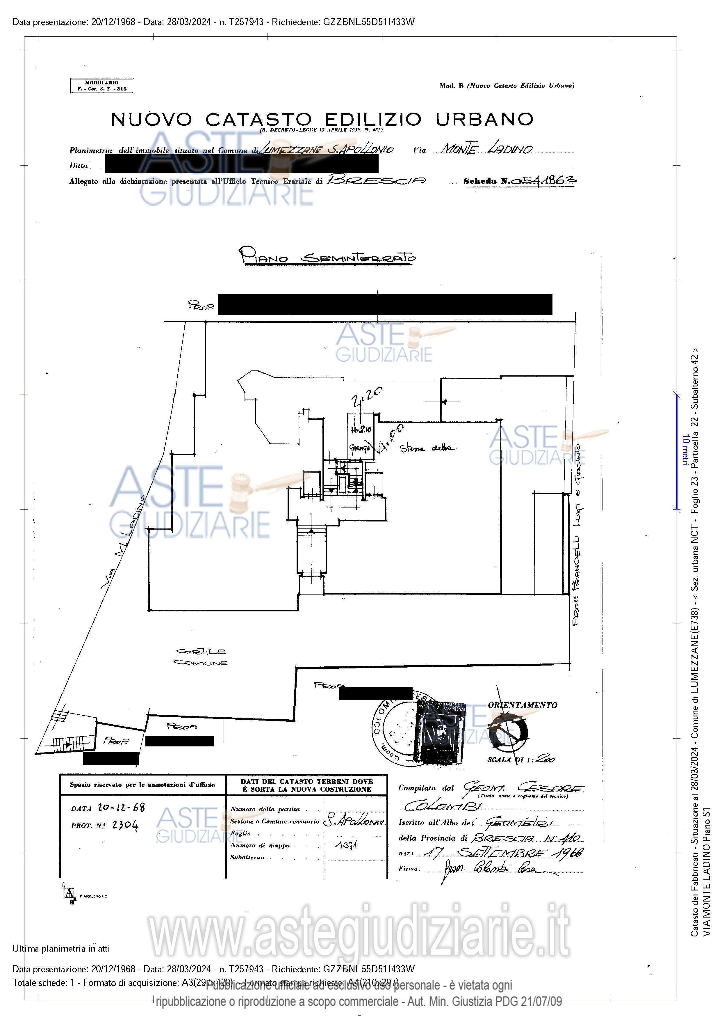 Planimetria del bene