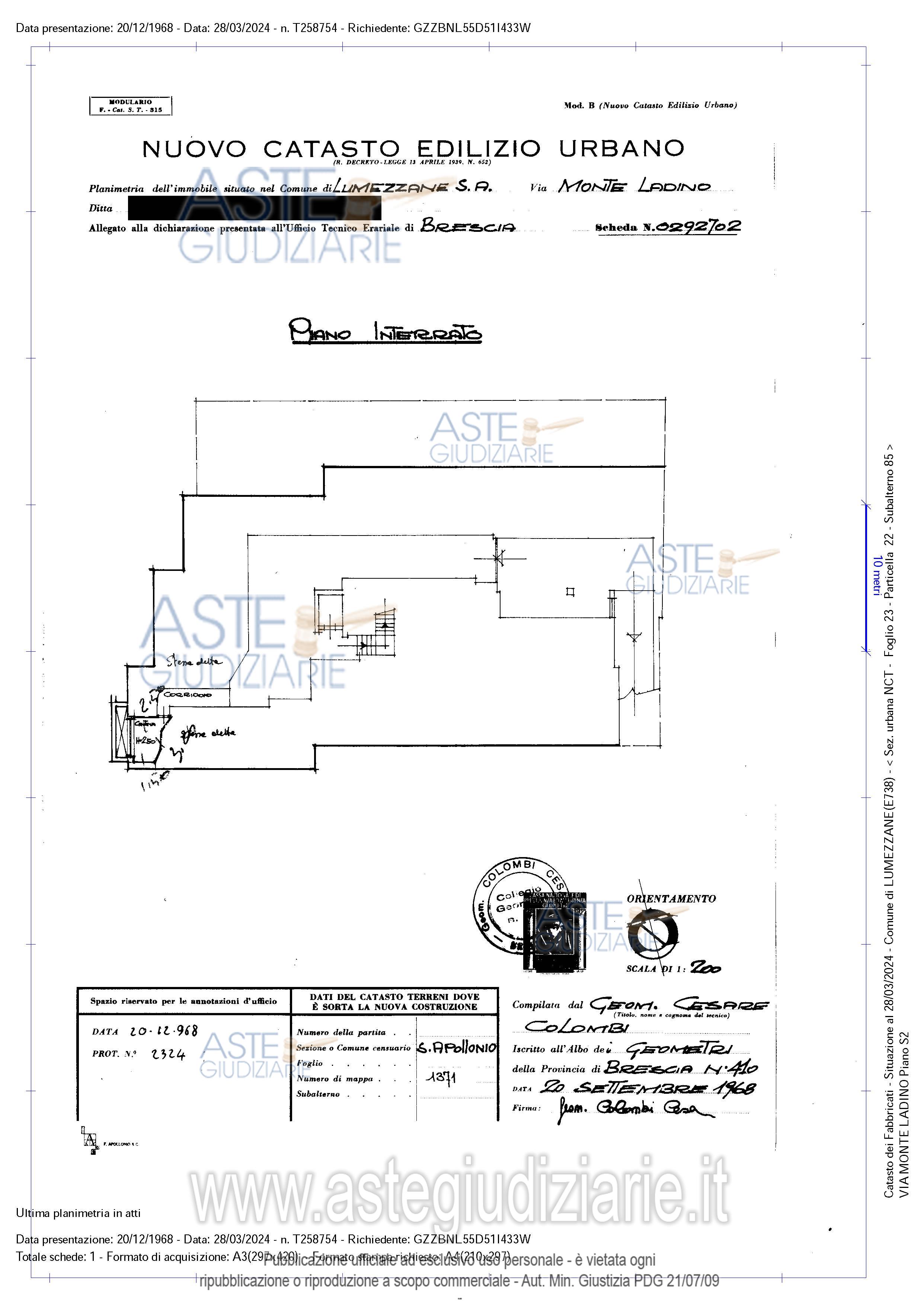 Planimetria del bene