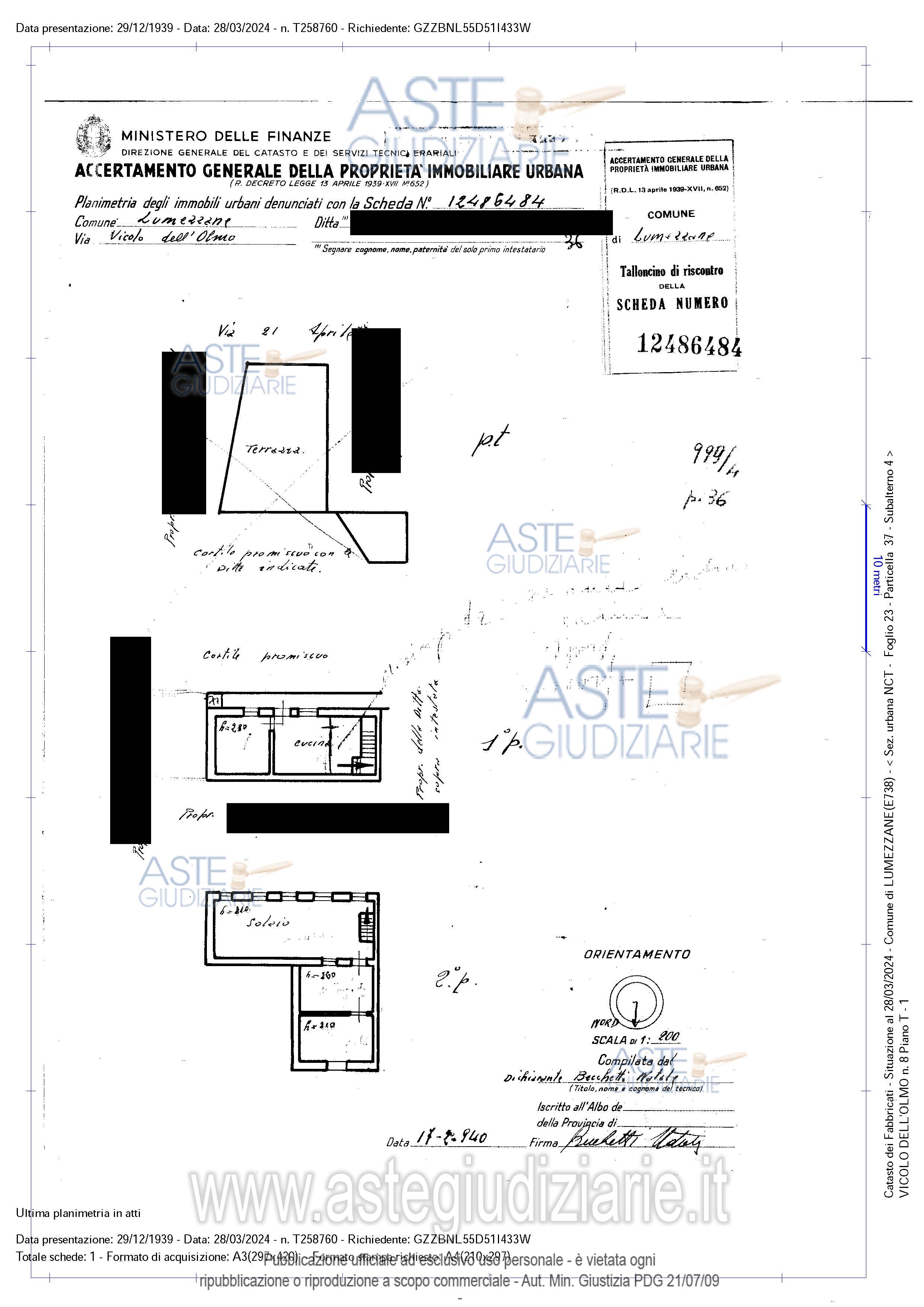 Planimetria del bene