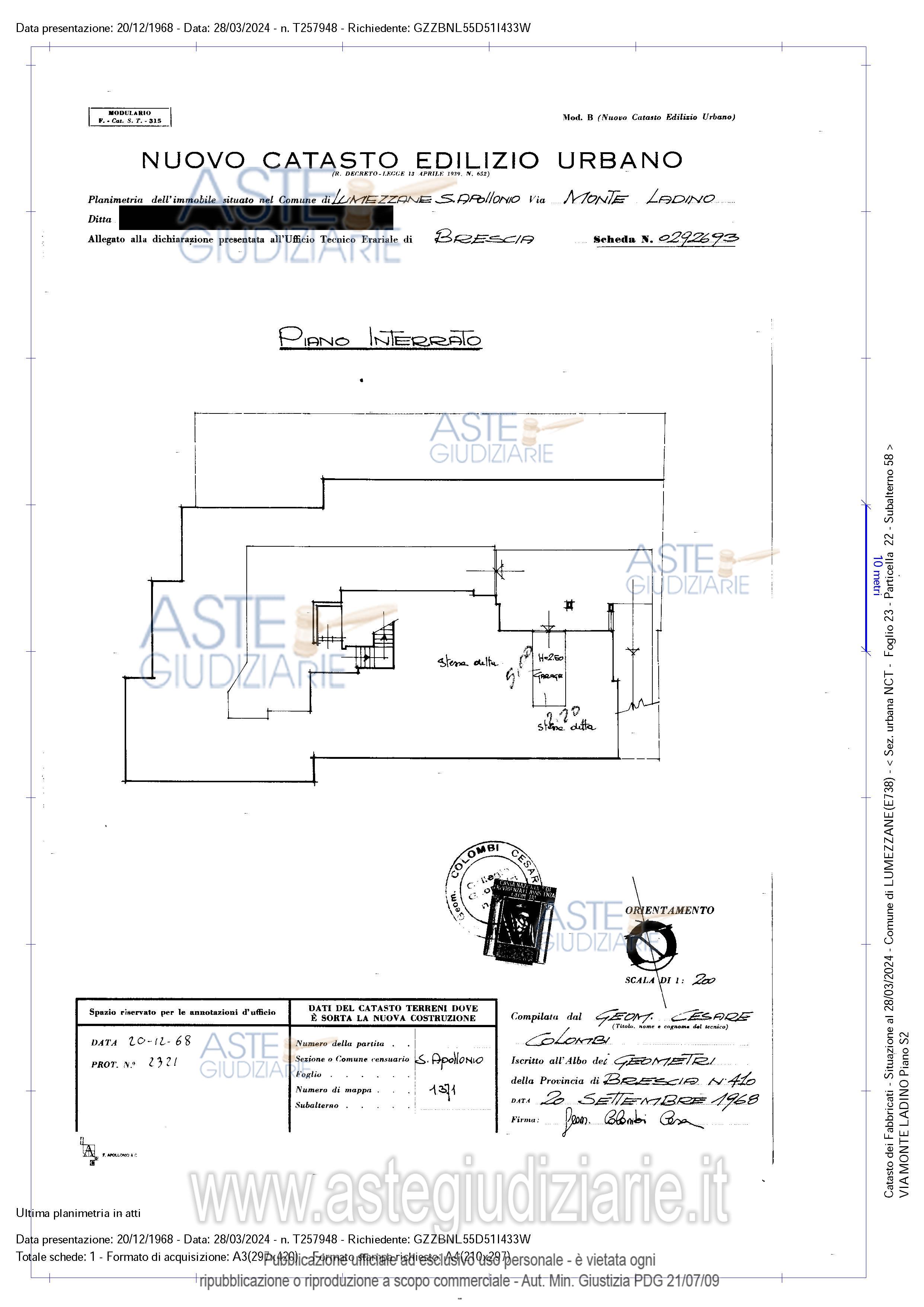 Planimetria del bene
