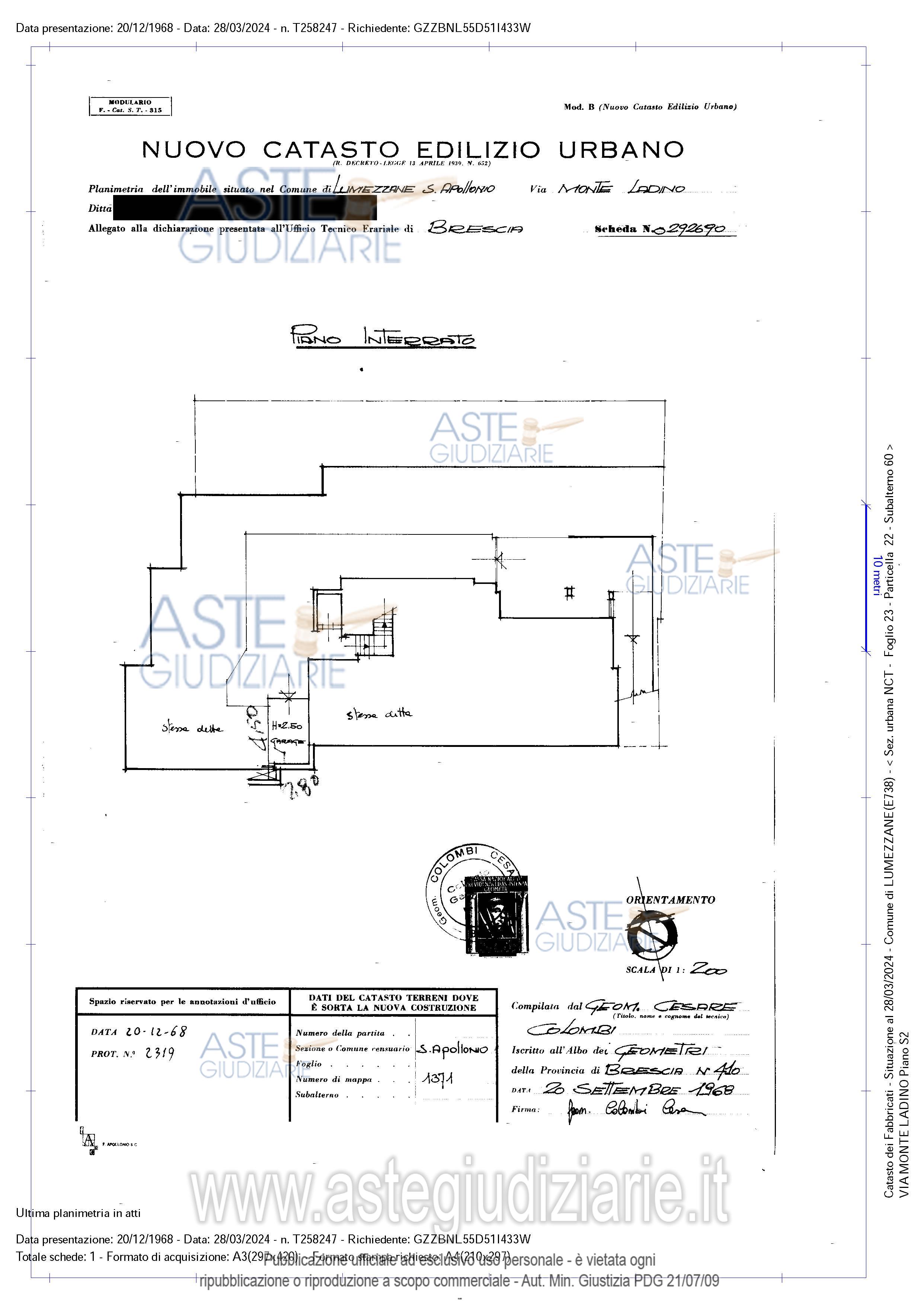 Planimetria del bene
