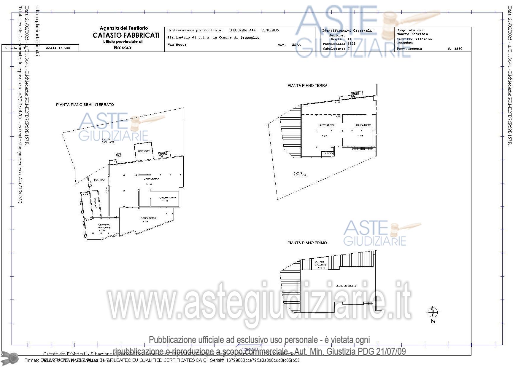 Planimetria del bene