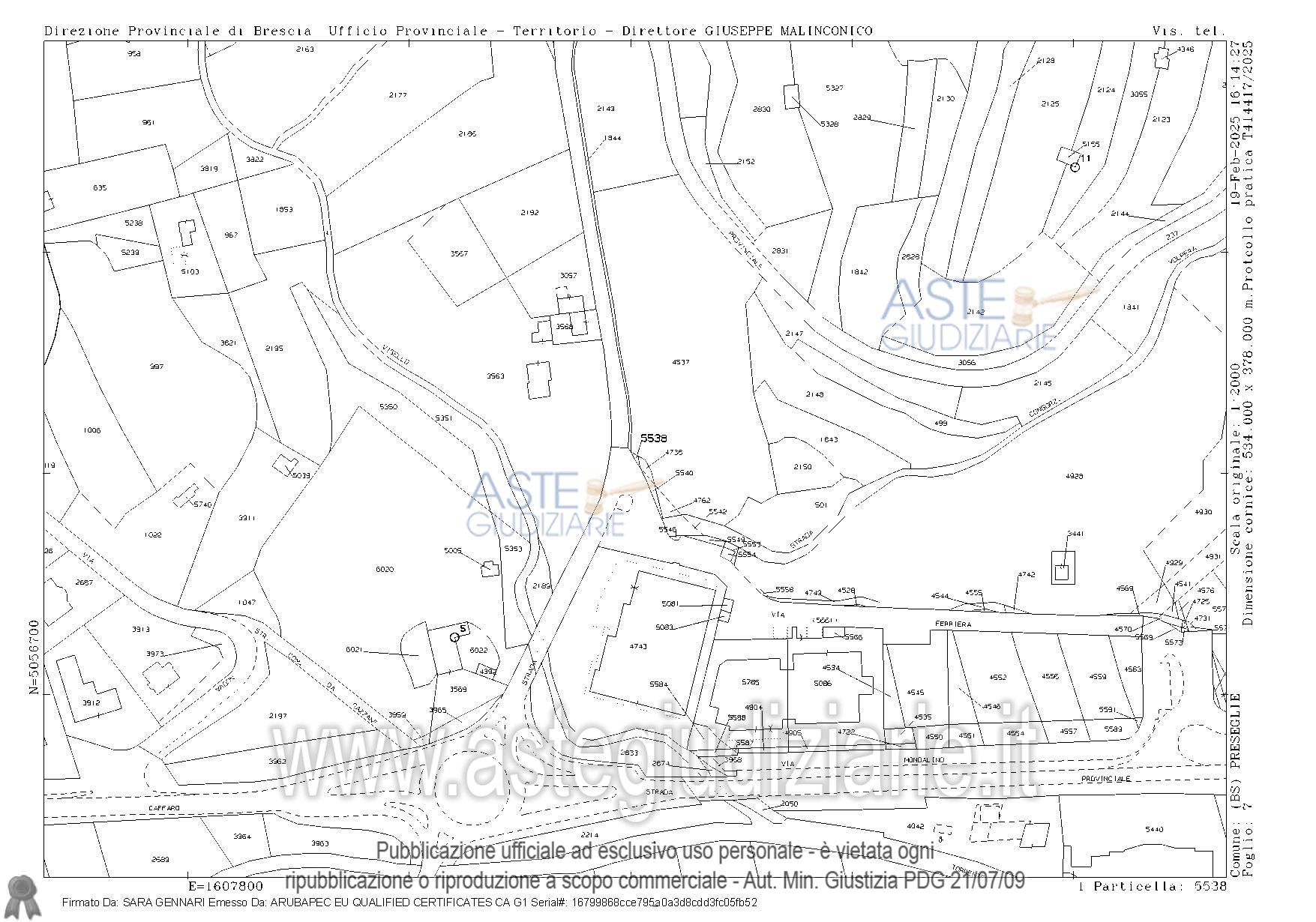 Planimetria del bene