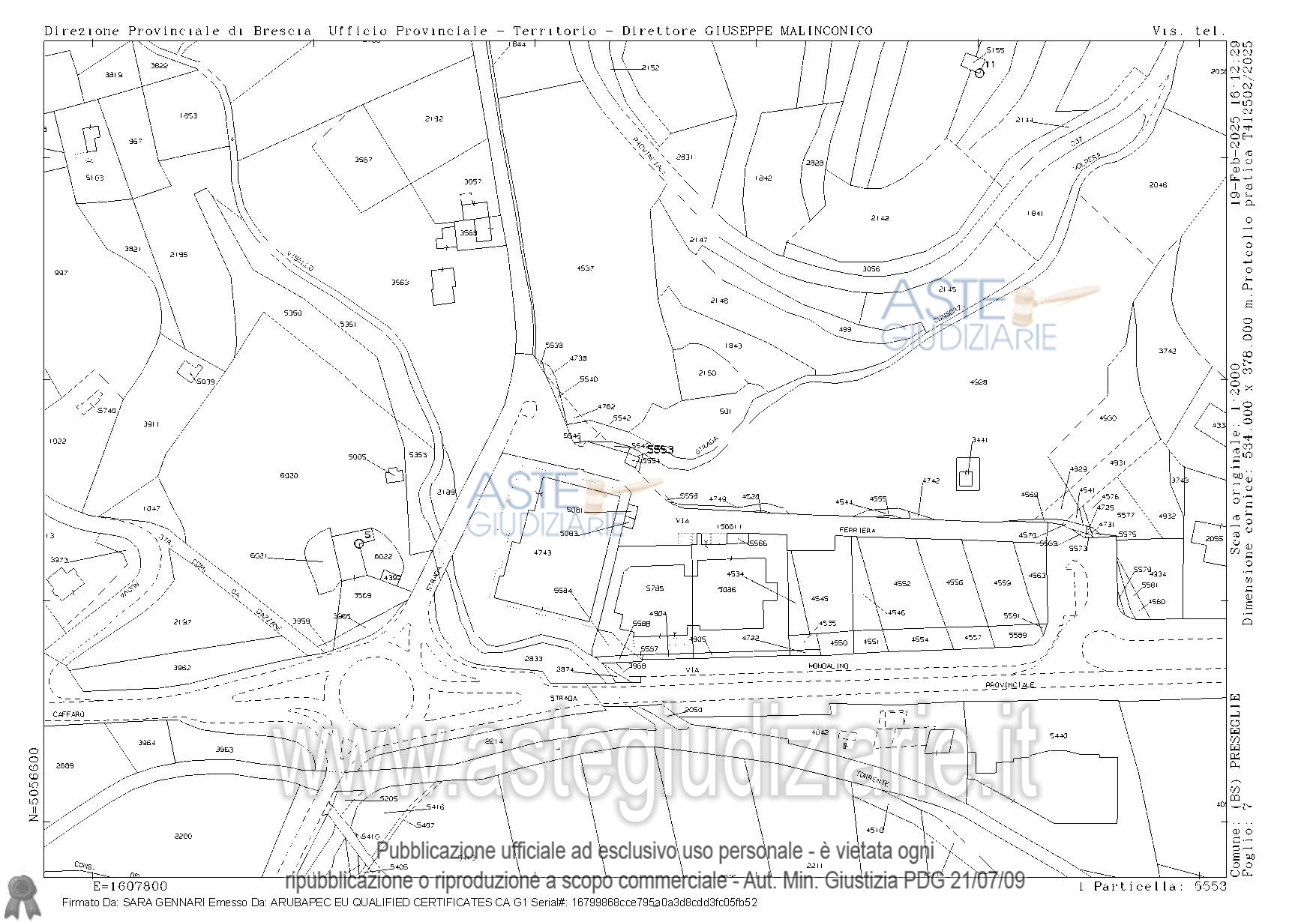 Planimetria del bene