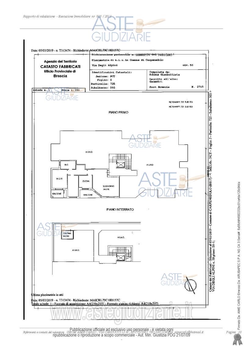Planimetria del bene