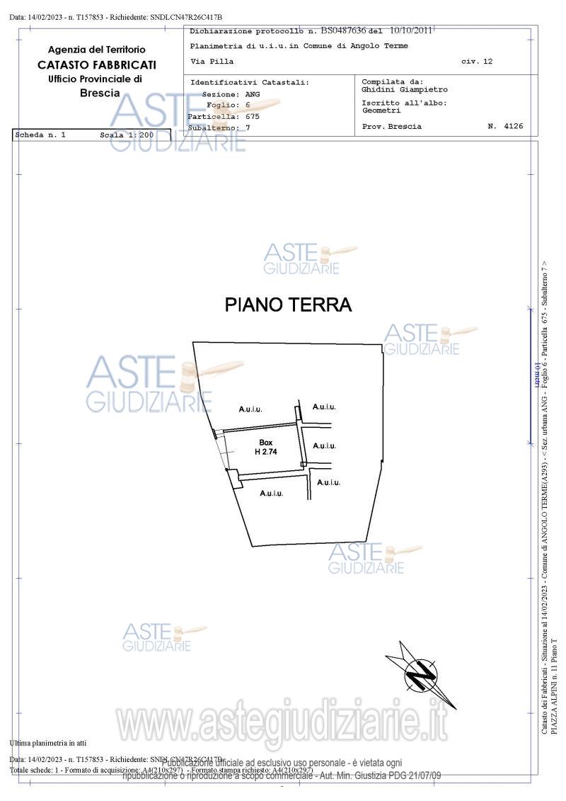 Planimetria del bene